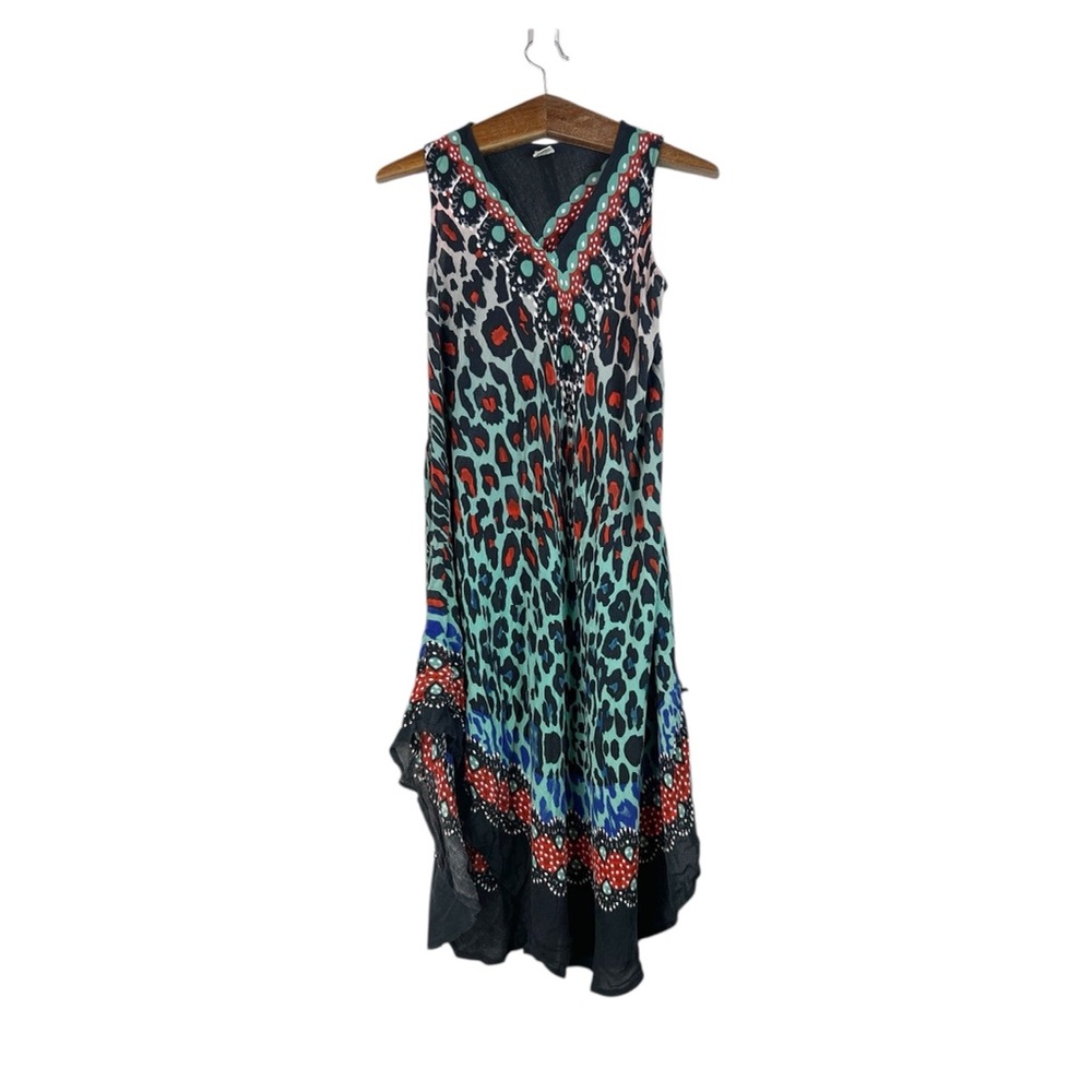 Seven Islands Women’s Colorful Leopard Swimsuit Coverup Dress Size M Artsy Boho
